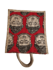 * Handmade Jute Tote Bag with Unique Tribal Art Design* view 2