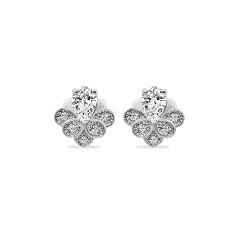 Zarkan Elegant Leafs Pure Silver Earrings view 2