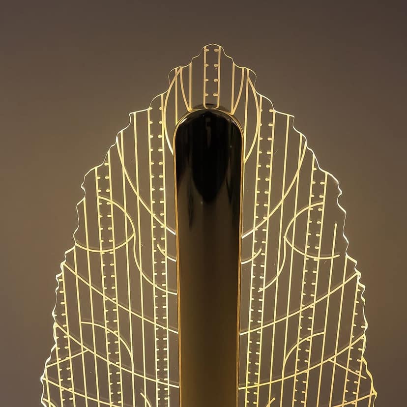 Elegant Plastic LED Table Lamp with Leaf Design Shade (1 Pc) view 2