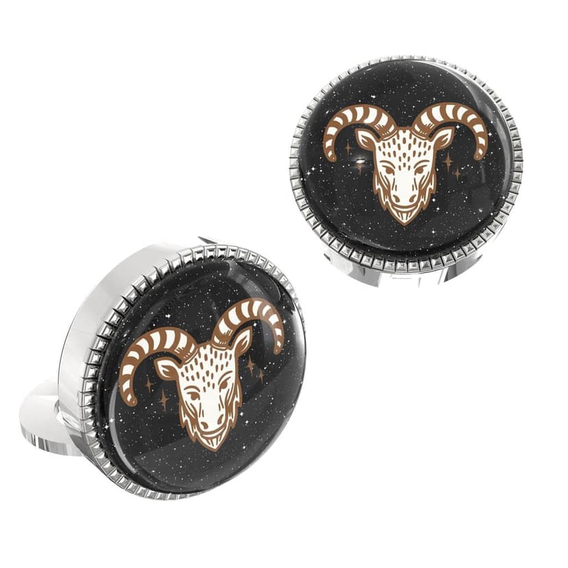 The Smart Buttons - Shirt Button Cover Cufflinks for Men - Capricorn Style view 2