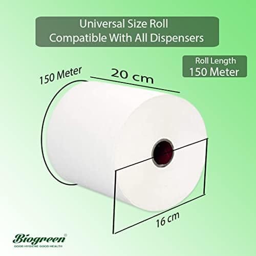 Biogreen || Hard roll paper towel (HRT) || Fast drying || Highly absorbent || 150 Meters per roll - pack of 12 view 2