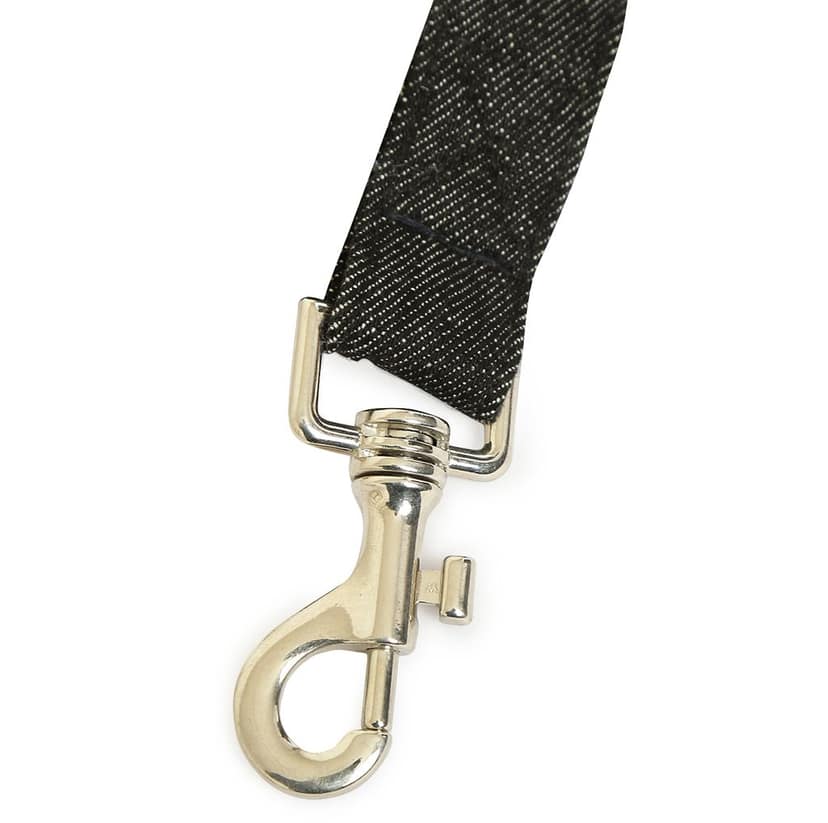 Fashion Car Seat Belt Adjustable Black Denim Vehicle Tether For Dog Collar, Cat Indore Restraint Lead view 2