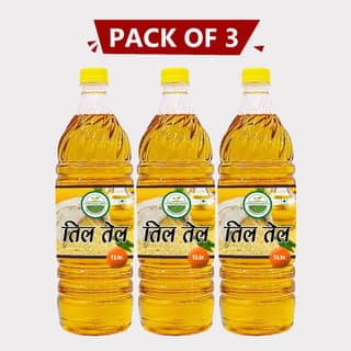 Cold Pressed Sesame Oil (Till Tail) 3 Ltr Pack – Healthy Cooking Oil | Made by Farmers – Vishwakarma Krishi.