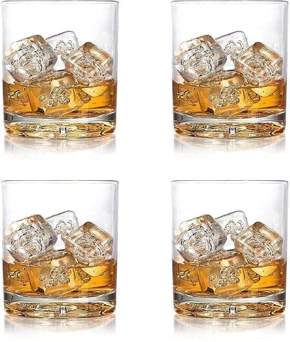 Plaza Round Whisky Crystal Cut Barware Drinking Glasses for Whisky, Bourbon, Scotch, Liquor, Wine, Cocktail Drinks.290ML