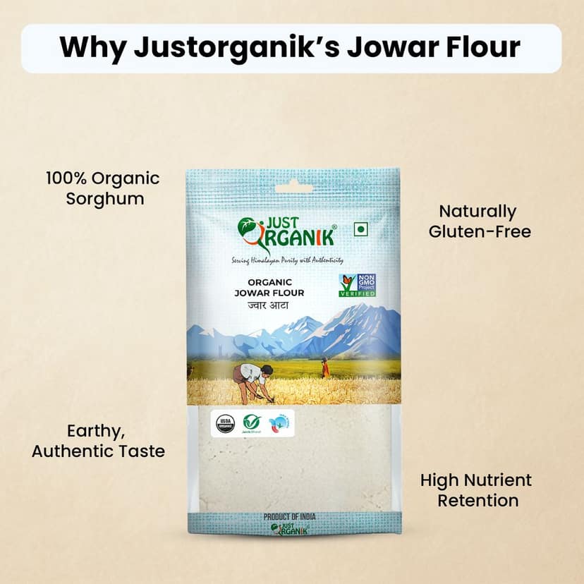 Just Organik Jowar Flour 2 Kg (4x500g), 100% Organic Product view 2