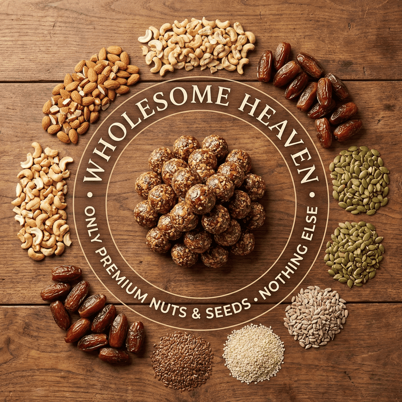 Wholesome Heaven - Mixed Seeds and Nuts Date Bites : Homemade & Sugar Free view 2