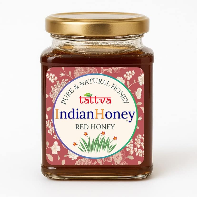 IndianHoney Red Honey & Ayurvedic & Stress-Relief Tulsi Infused Honey Combo Pack (500gm & 230gm) view 2