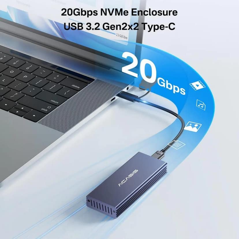 ACASIS USB C 3.2 SSD Enclosure for Apple Flash SSDs 12+16 PIN MacBook Air/Pro, Mac Pro, iMac & Mac mini from 2013 to 2017 Portable Storage Enclosure view 2