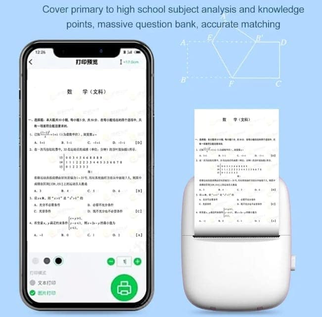 Toy Imagine Mini Portable Thermal Printer – Bluetooth Wireless Photo & Label Printer for Kids with 1 Paper Roll – 57mm Black & White Pocket Printer for Mobile, School, Stickers (Random Color) view 2