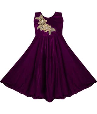 9stiches Lycra Dress For Girls ( Pack of 1 , Purple )