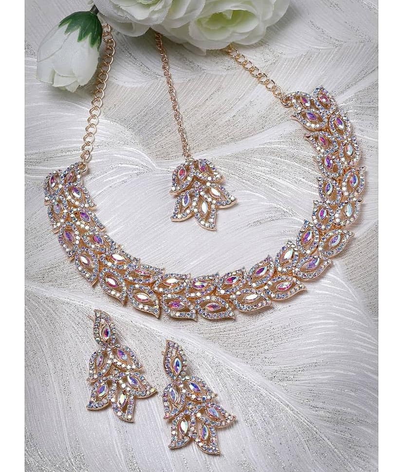 Sukkhi Rose Gold Alloy Necklace Set ( Pack of 1 ) view 2