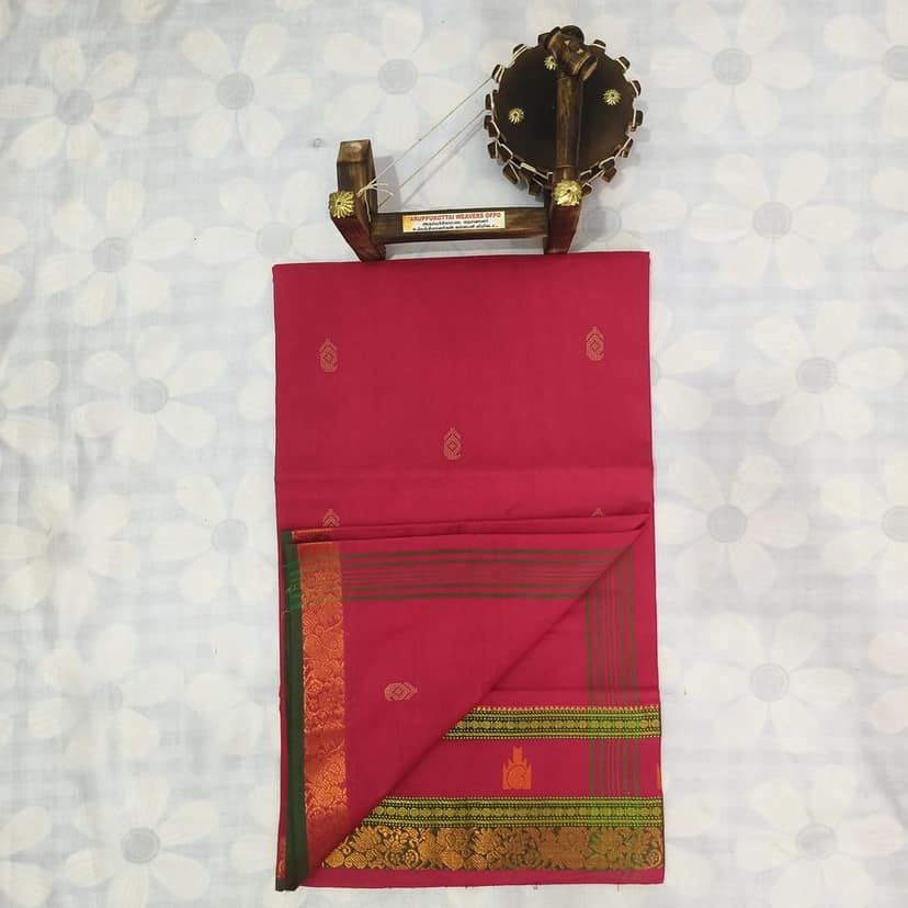 Cotton Saree without Blouse -Mango Design view 2