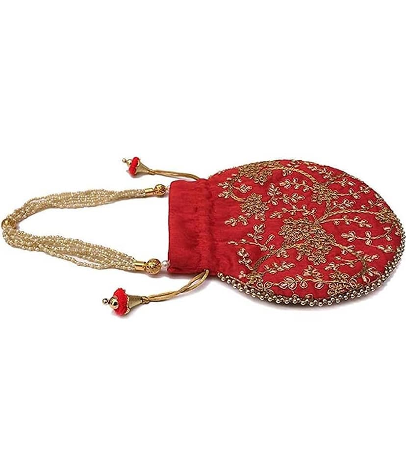 Apratim Red Silk Potli view 2