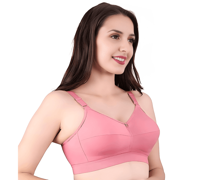 Bra Set for Women Combo Pack Non-Padded Full Back Coverage Broad Band T-shirts, Wire-free, Wide Strap with 4 Hook Closure Multicolor view 2
