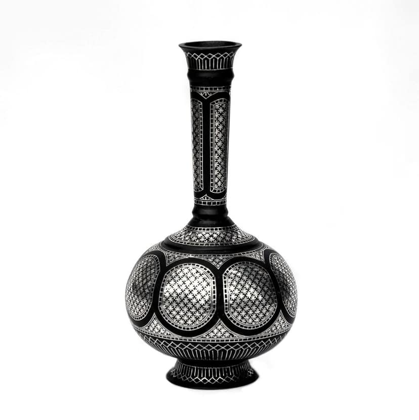 Bidri Work Suraye Vase Star Work (1SMTDCOKA07912) view 2
