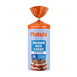 Pintola Organic Wholegrain Brown Rice Cakes | Non GMO, Naturally Gluten Free, Zero Cholesterol | All Natural (Lightly Salted, Pack of 1) (130g)