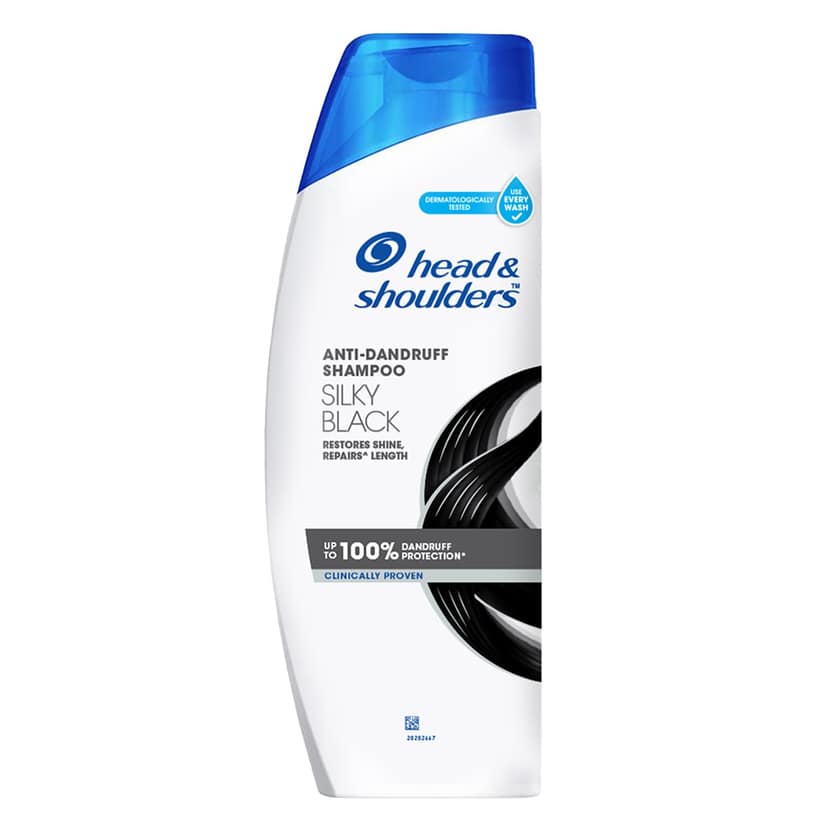 Head & Shoulders Silky Black Anti-Dandruff Shampoo - Leaves Hair Shiny & Radiant, Upto 100% Dandruff Free, 180 Ml