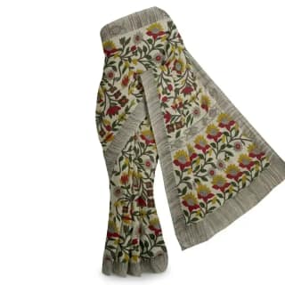 Cream Printed Odisha Handloom Saree | Ethnic Woven Cotton