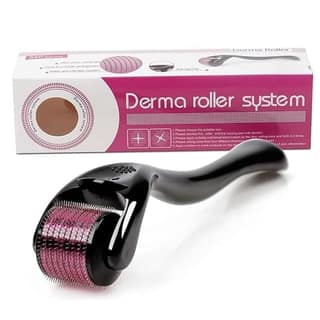 Derma Roller for Hair & Beard Growth – 540 Titanium Micro Needles for Hair Regrowth, Beard Growth, Acne Scar Reduction & Skin Rejuvenation – Safe for Men & Women (Black) (0.5 MM)