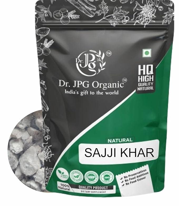 Dr. JPG Organic Herbals Sajji khar | Sajji khar papad | 200g | ISO & GMP Certified.