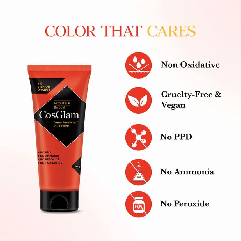 COSGLAM Semi Permanent Hair Color Vibrant Orange 120g and Hair Highlighter Kit 115g, Highlights Hair Dye view 2