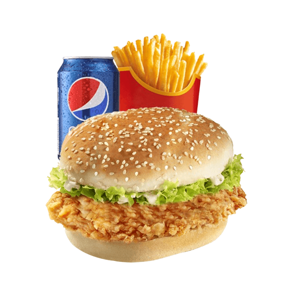 All American Crispy Chicken Cheese Burger Combo