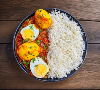 Egg curry meal
