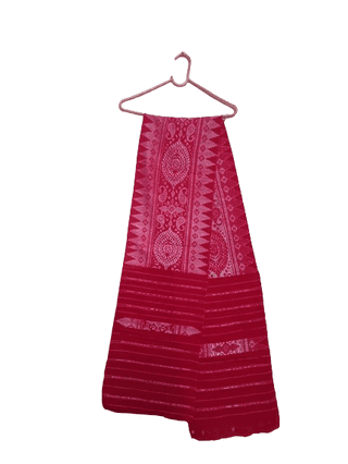 Bodo Traditional Red Aronai Handwoven Scarf