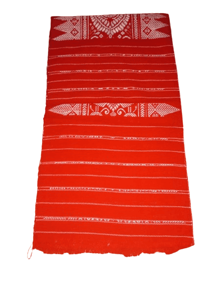 Bodo Traditional Red Aronai Handwoven Scarf view 2