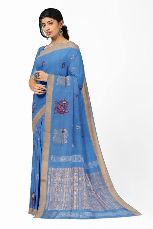 APCO Handloom - Women's Rahajmundry Pure Cotton Grey Handloom Saree (Angara Handloom Saree) 85 view 2