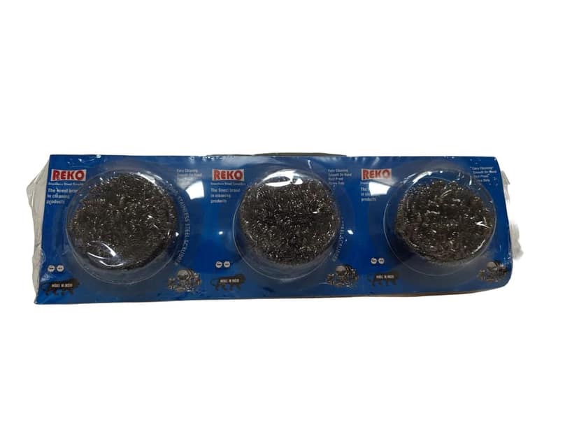 REKO Stainless Steel Scrubber - Heavy Duty Rust Proof Cleaning set of 6 view 2