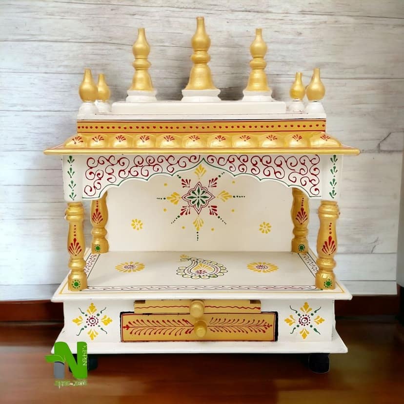 Nikhil Art Handcrafted Wooden Temple Pooja Ghar view 2