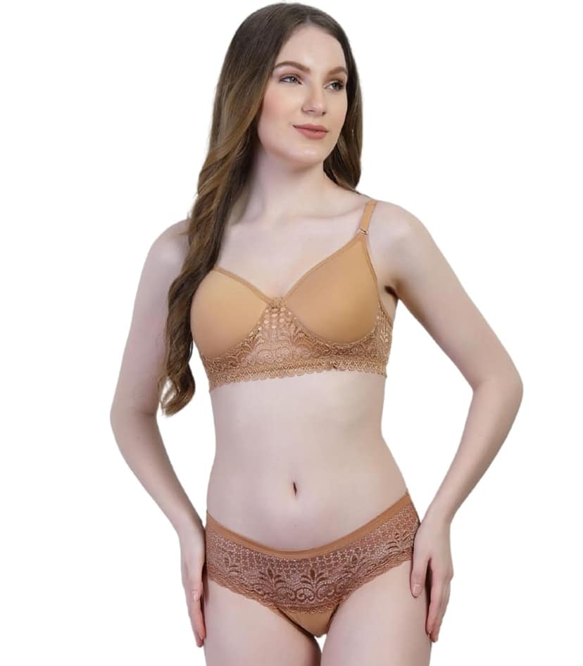 ADORNSTAR Bra Panty Set Sexy Lingerie Set for Women Pack of 3 Silver