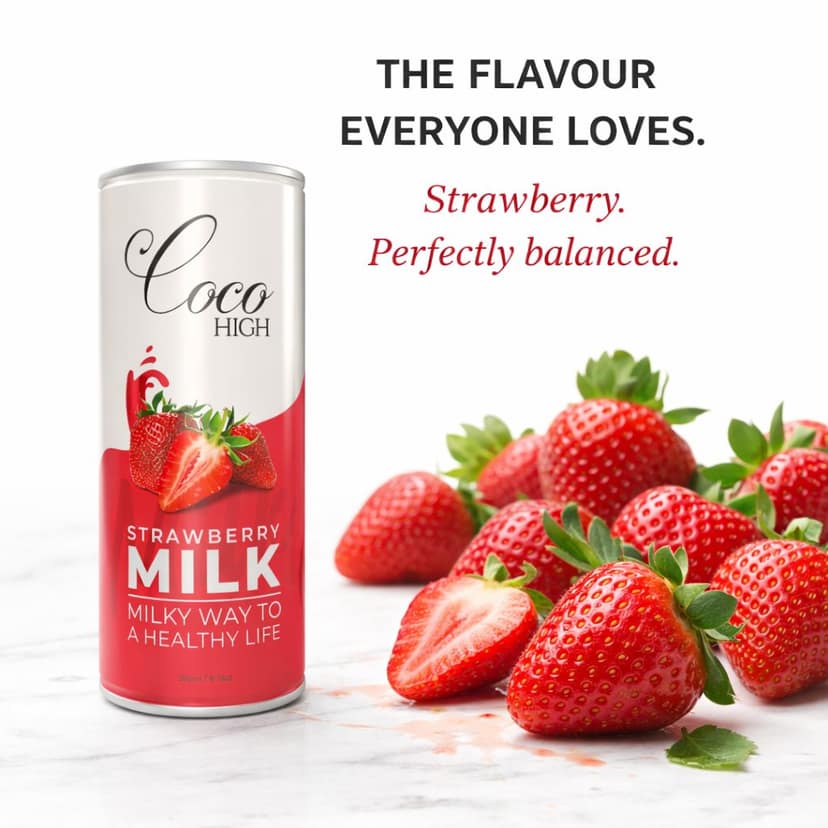 COCOHIGH Strawberry Flavoured Milk - 200ml (Pack Of 6) view 2