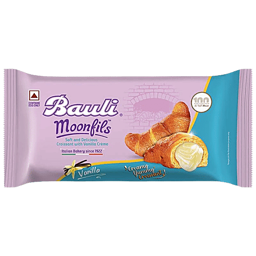 Bauli Moonfils - Vanilla, Centre Filled Puff Rolls, Italian Recipe, Soft & Delicious, 50 g