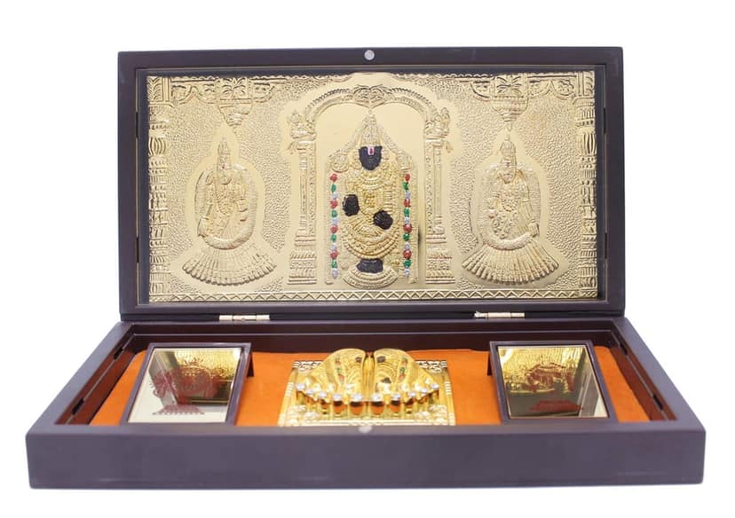 Craftlayout Brass Om Shri Venkatesaya Namah Charan Paduka Box view 2
