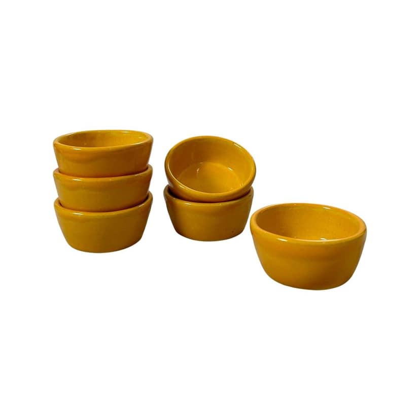 Ceramic Dining Glossy Yellow Ceramic Dip Bowls Set of 6 || Ketchup Bowls || Sauce Bowls || Chutney Bowls view 2