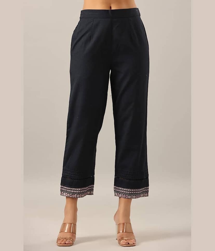 Juniper - Off White Cotton Blend Women's Pencil Pants ( Pack of 1 )