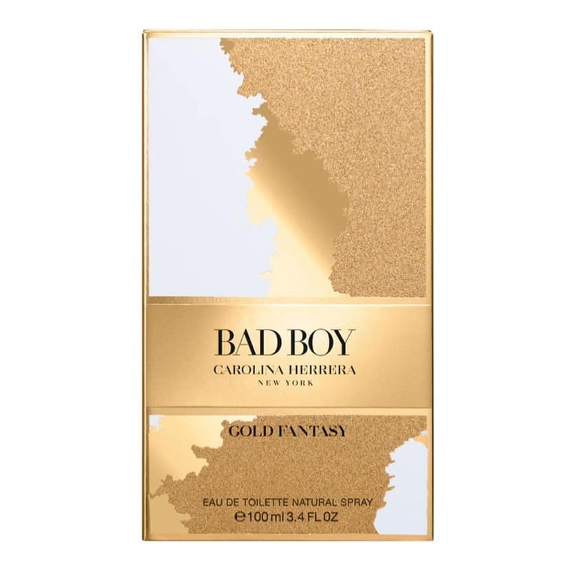 Carolina Herrera Bad Boy Gold Fantasy, Eau De Toilette, 100ml Men Perfume Spray Braded Scent view 2