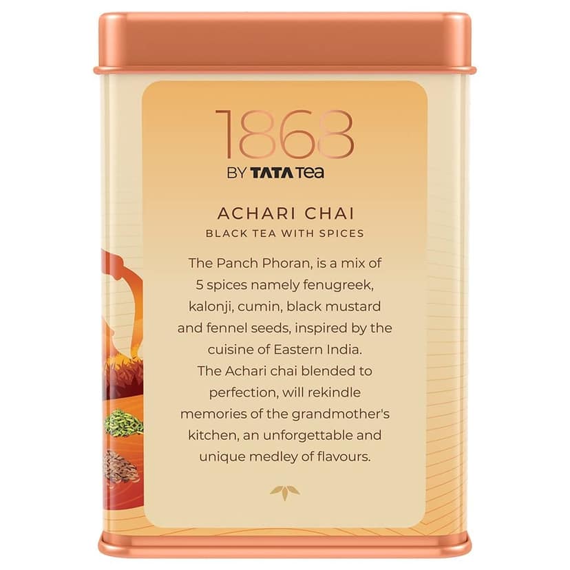 1868 by Tata Tea, Achari Chai, 100g Tin view 2