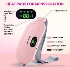 Period Cramp Relief Massager & Heating Pad for Period Cramps Portable Cordless Periods Cramps Relief Machine 3-Temp. & 3-Massage Mode Fast Heating Menstrual Period Pain Relief Device for Women. view 2