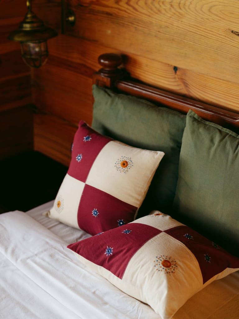Soft Cotton Square Throw Cushion Cover with Vibrant Embroidery view 2