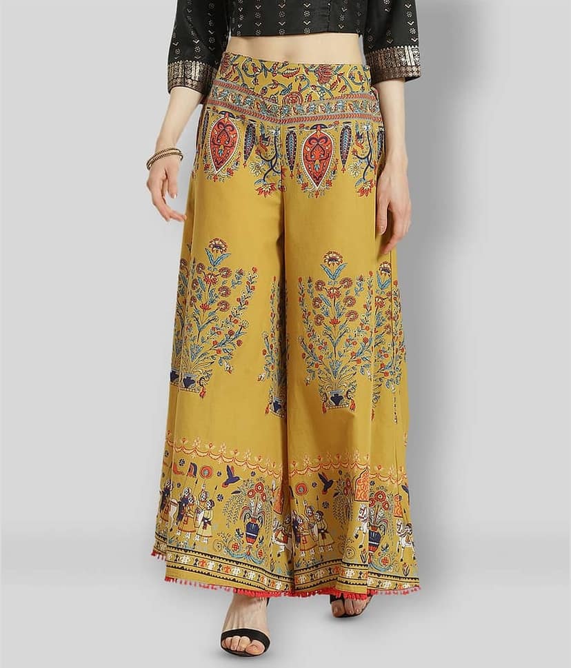 Juniper - Multicolor Cotton Flared Women's Palazzos ( Pack of 1 )