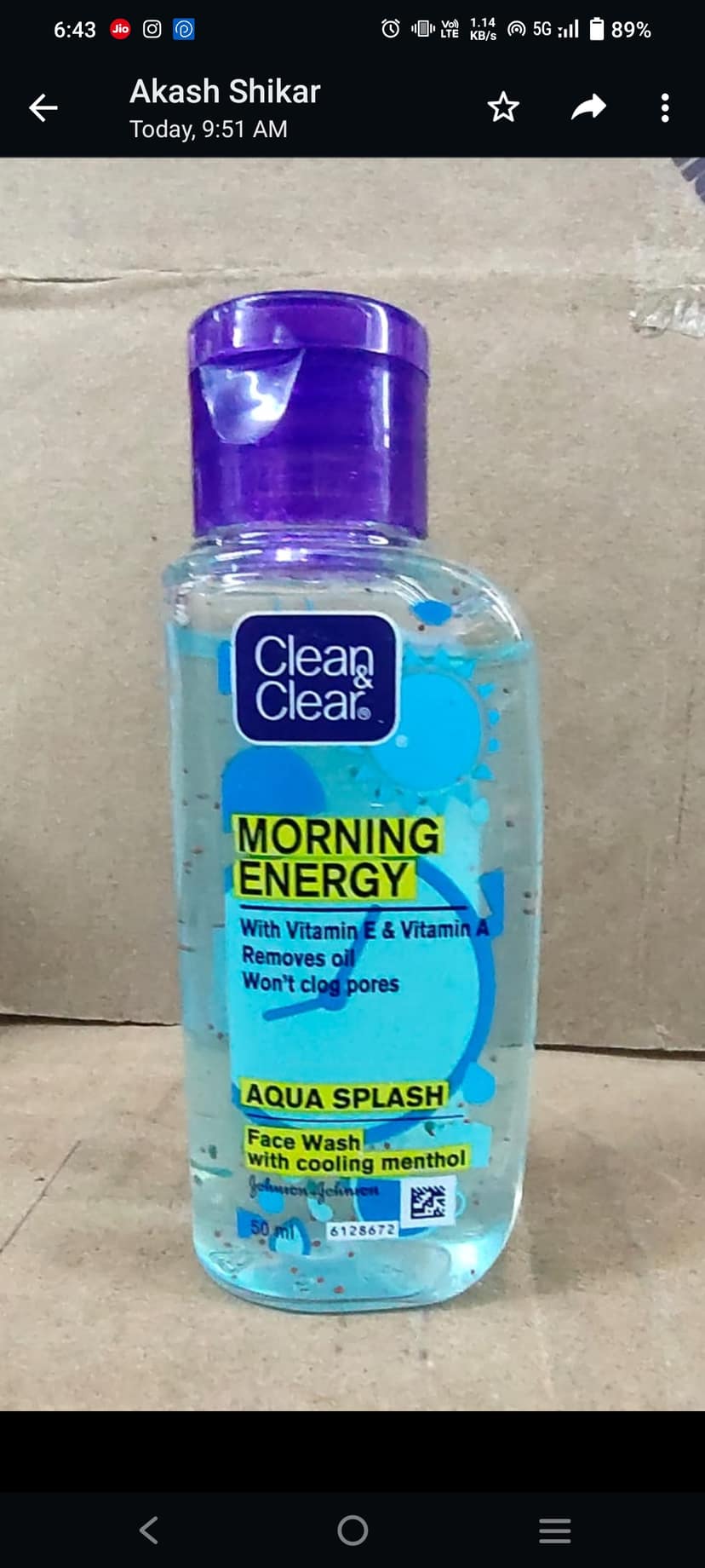 Clean clear morning energy face wash