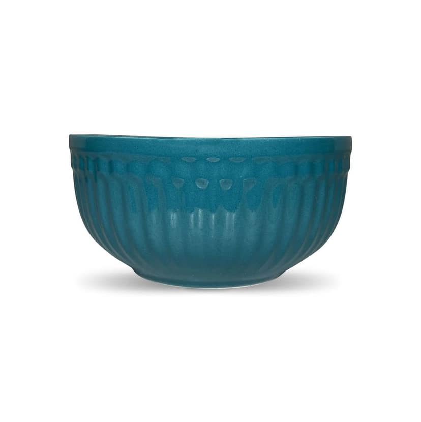 Ceramic Dining Peacock Green Linear Ceramic Soup Cereal Bowls Set of 2 view 2