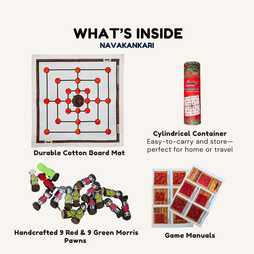 Classic Nine Men's Morris Game Board Set view 2