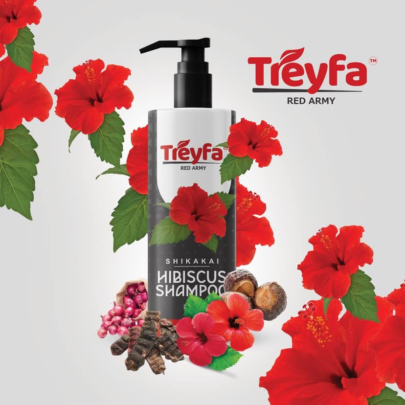 Treyfa Hibiscus shampoo for hair growth & dandruff control (200ml.) view 2