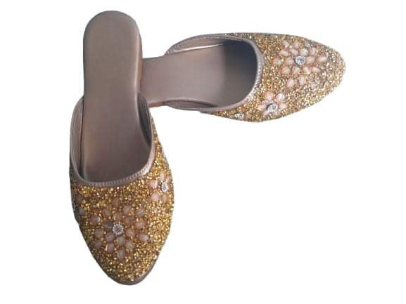 Golden Embellished Ethnic Juttis view 2