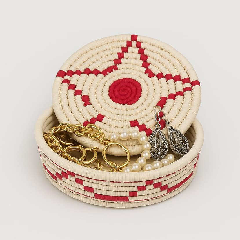 Rustic Star Charm – Handwoven Jewellery Box view 2