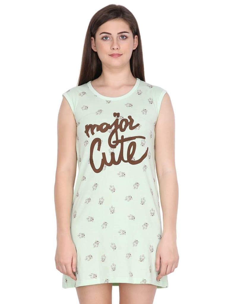 Klamotten Women's Printed Cotton Sleepshirt S09Gs view 2